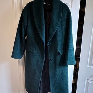 Zara Dark Green Wool Coat